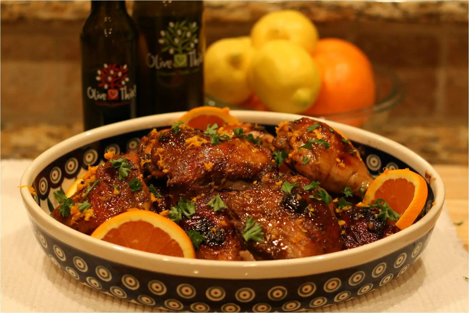 Blood Orange EVOO & Dark Chocolate Balsamic Roasted Chicken