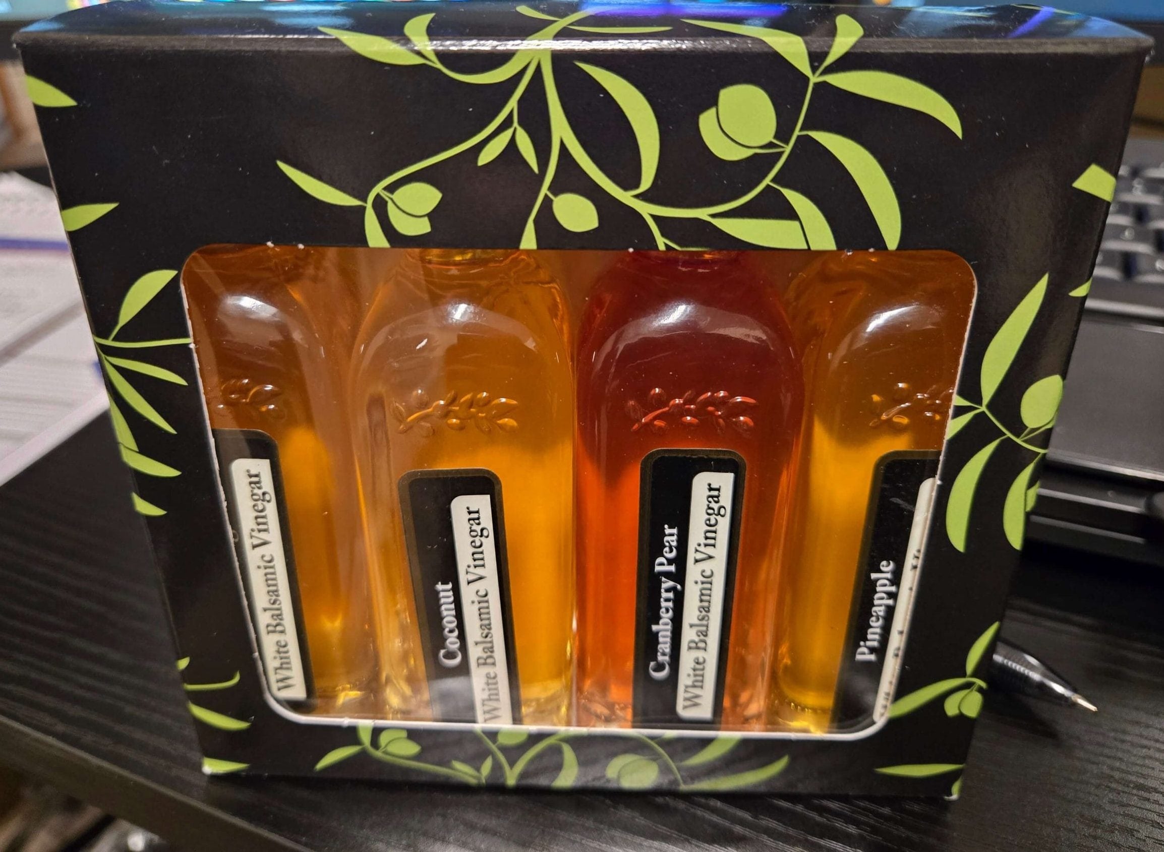 Gift set of four small bottles of balsamic vinegar