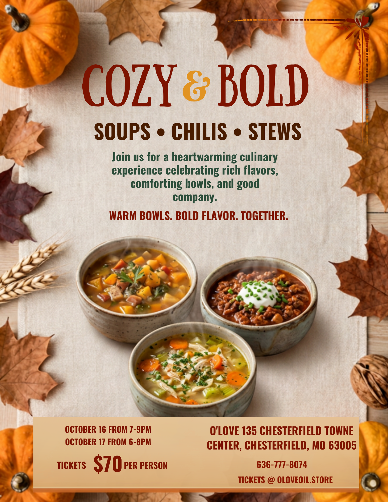 Ticket to Cozy & Bold - Oct 16 & 17