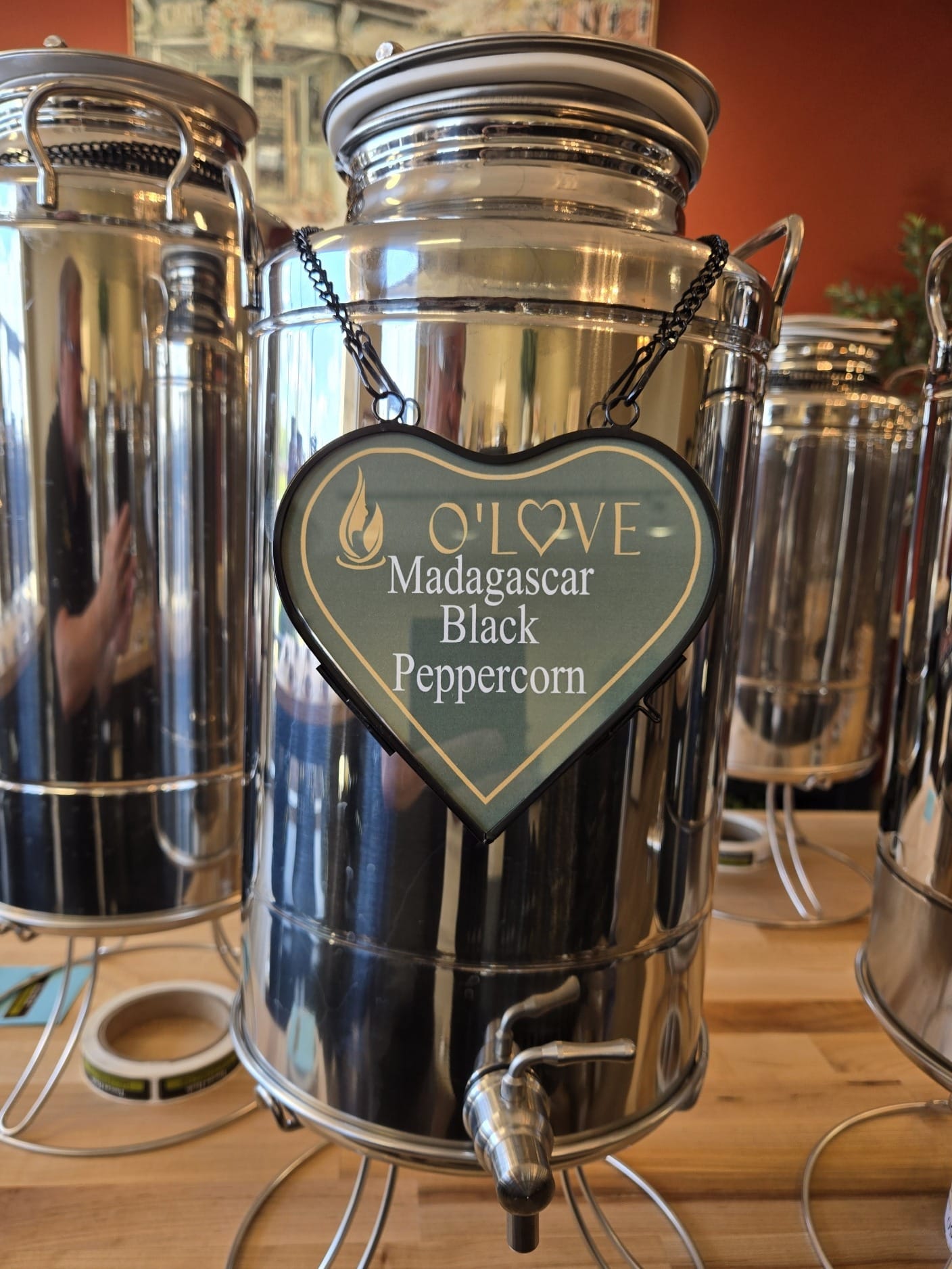 Metal container of Madagascar-Black-Peppercorn-Olive-Oil