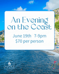 Invitation to An Evening on the Coast featuring image of Mediterranean coast