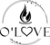 O'LOVE black logo with stylized drop of olive oil