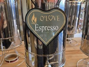 Metal container with Espresso sign