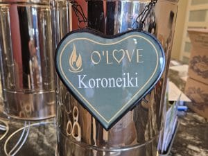 Metal container with Koroneiki sign