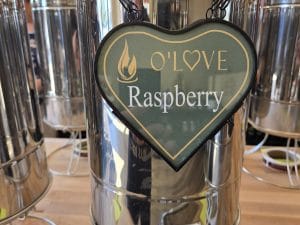 Metal container with Raspberry sign