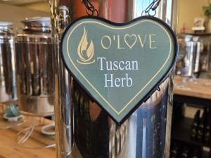 Metal container with Tuscan Herb sign
