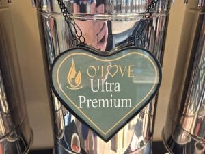 Metal container with Ultra Premium sign