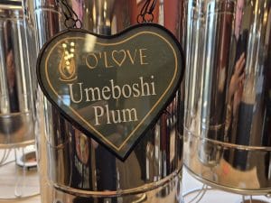 Metal container with Umeboshi Plum sign
