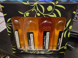 A gift set of four balsamic vinegars